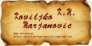 Koviljko Marjanović vizit kartica